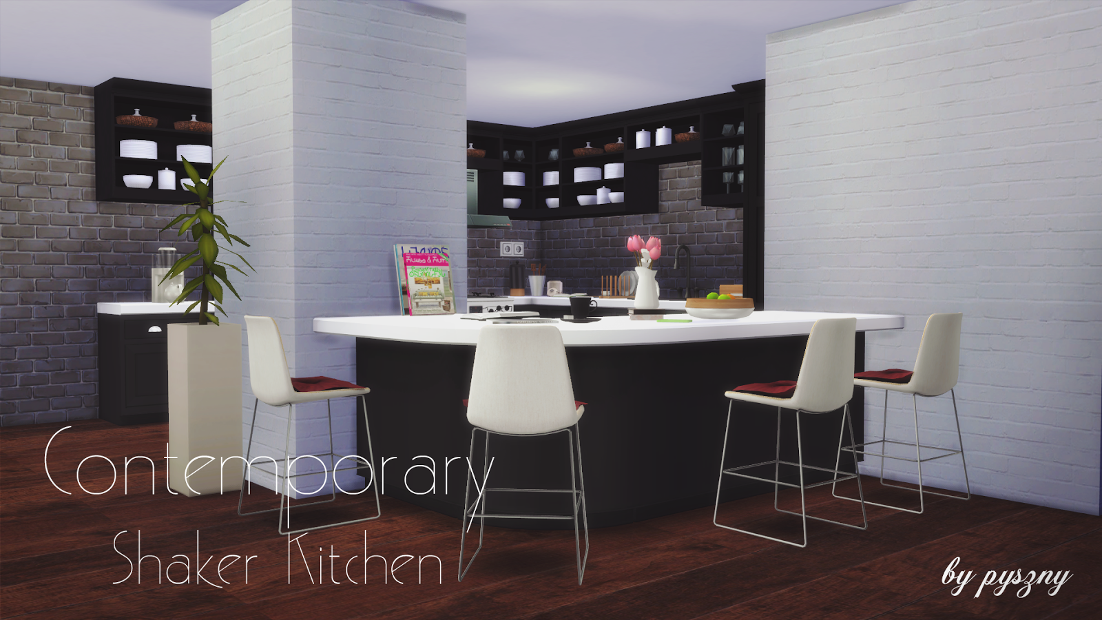My Sims 4 Blog Contemporary Shaker Kitchen Set by Pyszny