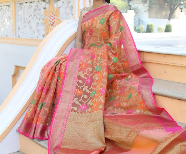 kora muslin saree