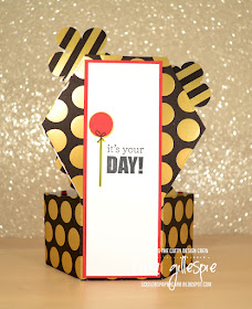 scissorspapercard, Stampin' Up!, CASEing The Catty, Broadway Bound SDSP, Window Box Thinlits, Celebrate You Thinlits, Stitched Nested Labels Dies, Itty Bitty Birthdays, Pop Up Card
