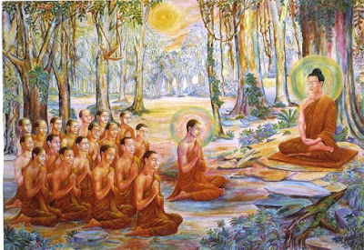 Buddha give sermons to his monk 