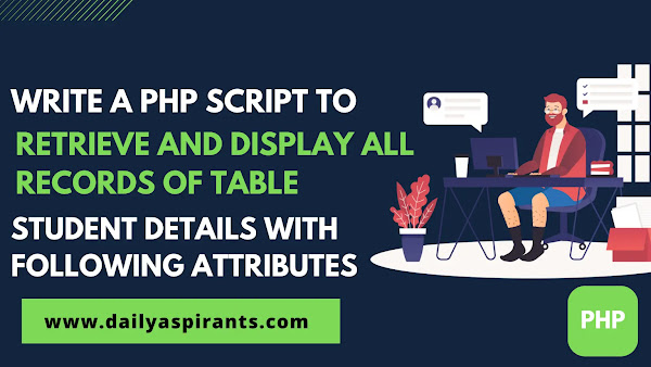 PHP script to retrieve and display all records of table student details
