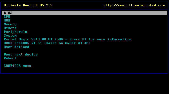 Ultimate Boot CD 5.2.9 - ISO Ultimate Boot CD 5.2.9 - ISO