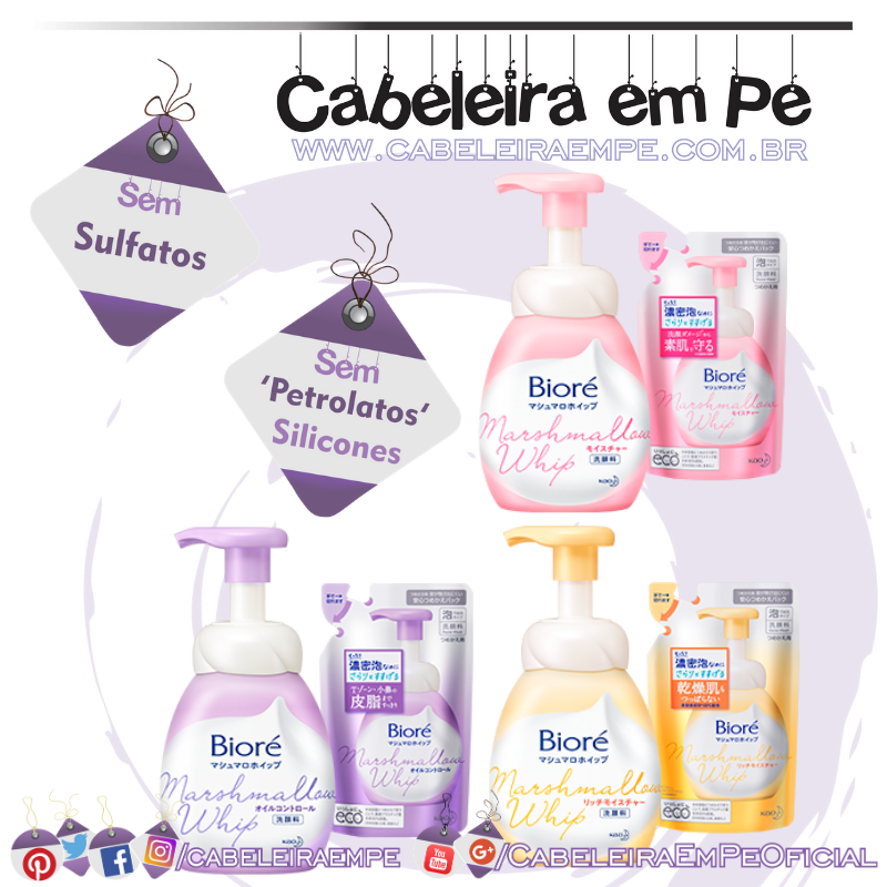 Espumas de Limpeza Facial Marshmallow Whip - Bioré