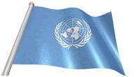United Nations flag on a flag pole gif animation
