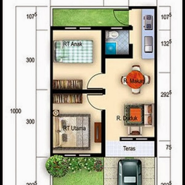 Contoh desain rumah sederhana type 36 Terbaru 