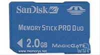 Flash Memory - 2GB Sony 60X Memory Stick Pro Duo Mark 2