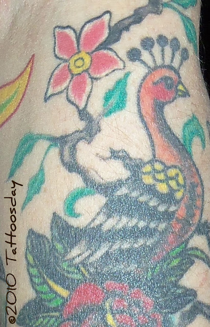 Joe Maggs at Brooklyn Ink tattooed the peacock