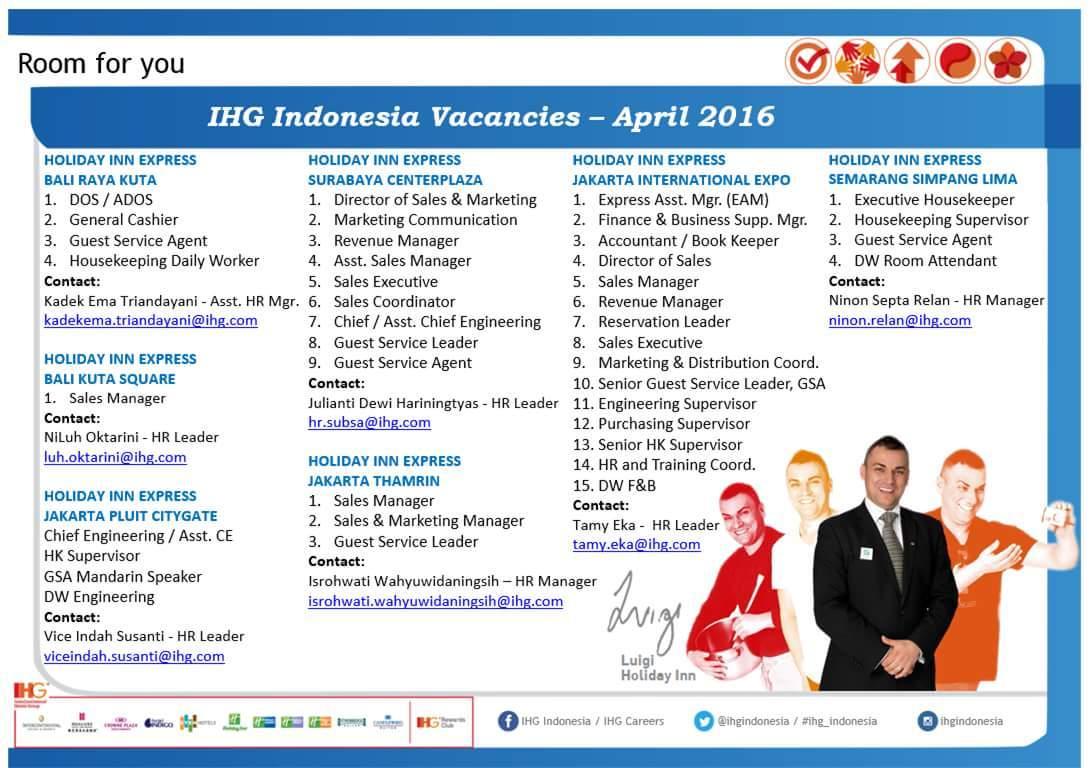 Job Vacany HOLIDAY INN EXPRESS on April 2016 #IHGCareers # 