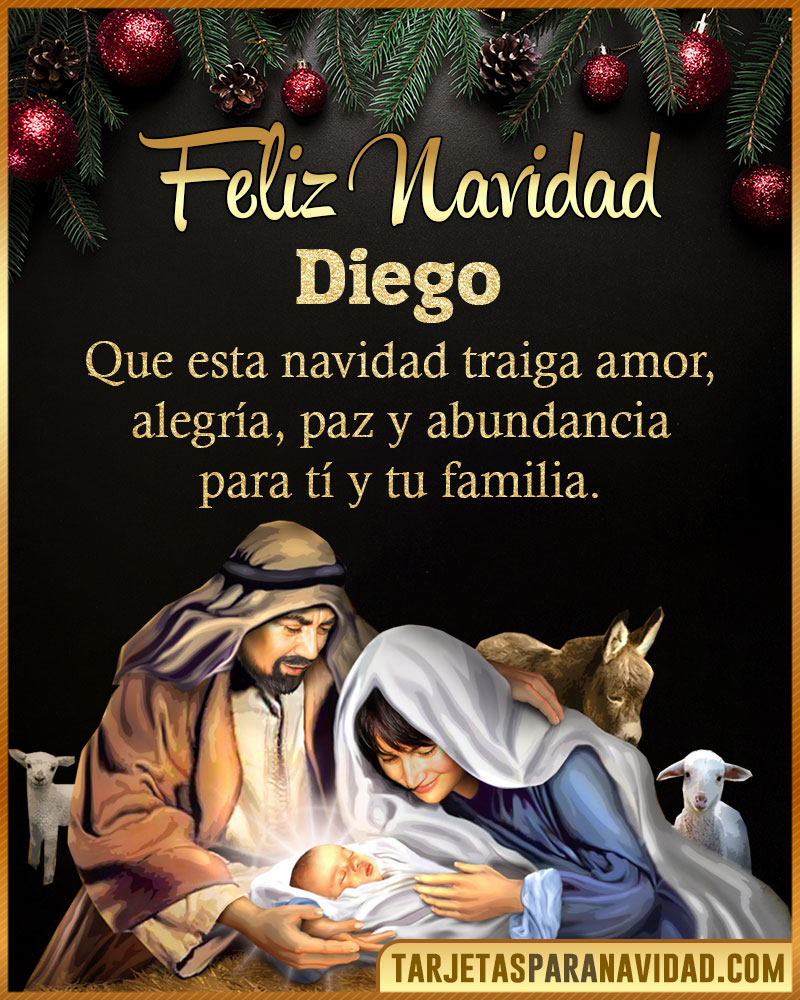 Tarjeta bonita de Navidad para Diego