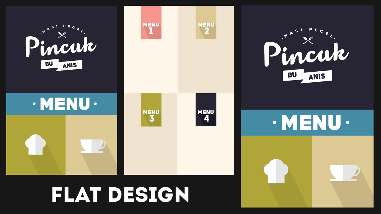 Membuat Flat Design Menu Restaurant  Free Download 