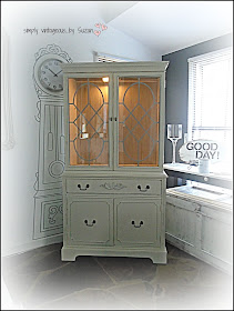 ASCP OLD WHITE & PARIS GREY PAINTED HUTCH