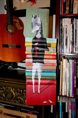 Stacked Book Portraits by Mike Stilkey