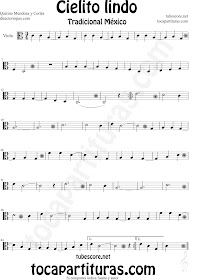 Partitura de Cielito Lindo de Viola Cielito Lindo Sheet Music for Viola Quirino Mendoza y Cortés Music Scores