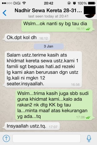 Testimoni pelanggan | annaqlu kereta sewa kota kinabalu