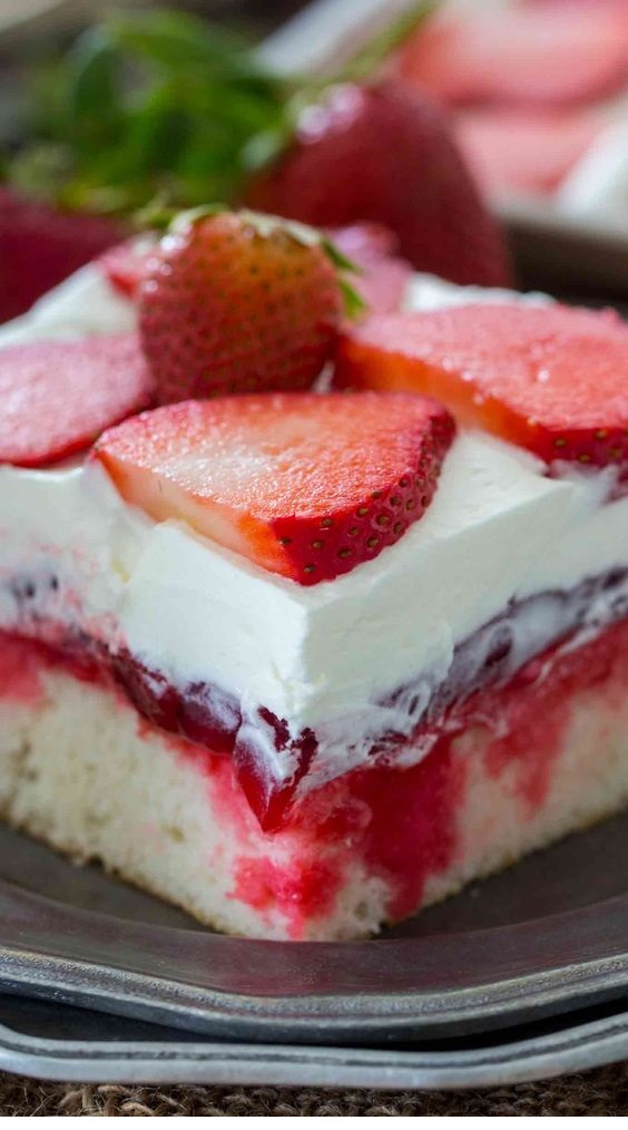 Best Strawberry Poke Cake