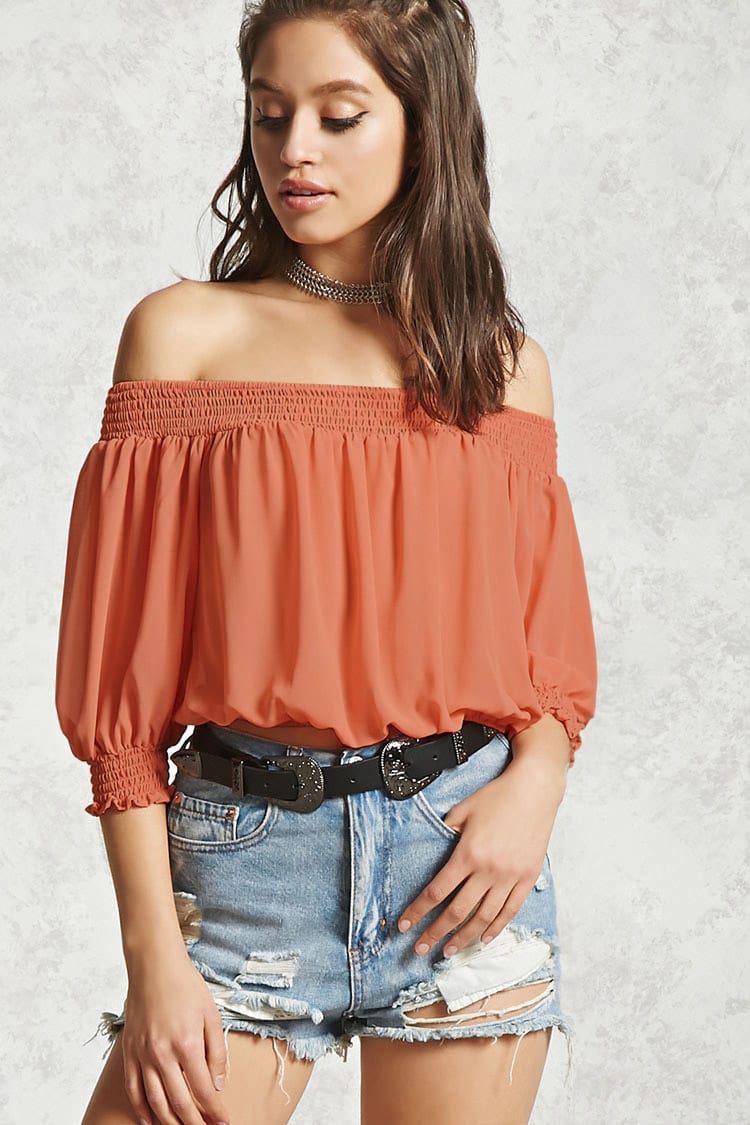 Smocked Off-The-shoulder Top