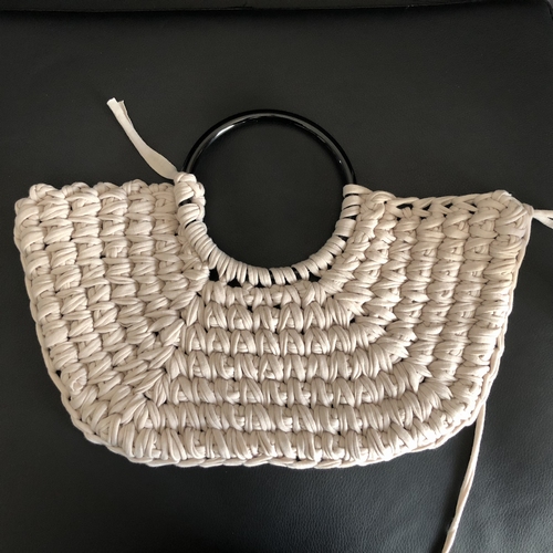無料編み図 Tシャツヤーンsmooteeで編む かご風バッグの編み方 毛糸ズキ