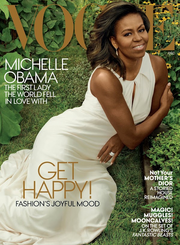 FLOTUS Michelle Obama covers Vogue Magazine, Dec. 2016 Issue