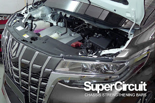 SUPERCIRCUIT Front Strut Bar/ Front Tower Bar made for the 2015-present Toyota Alphard 3.5 ANH30.
