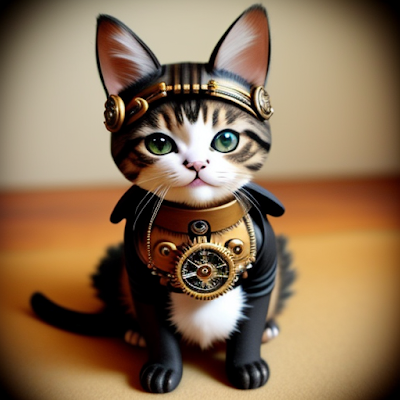 Steampunk Cat Statue 3D amazingwallpapersa blogspot com (2)