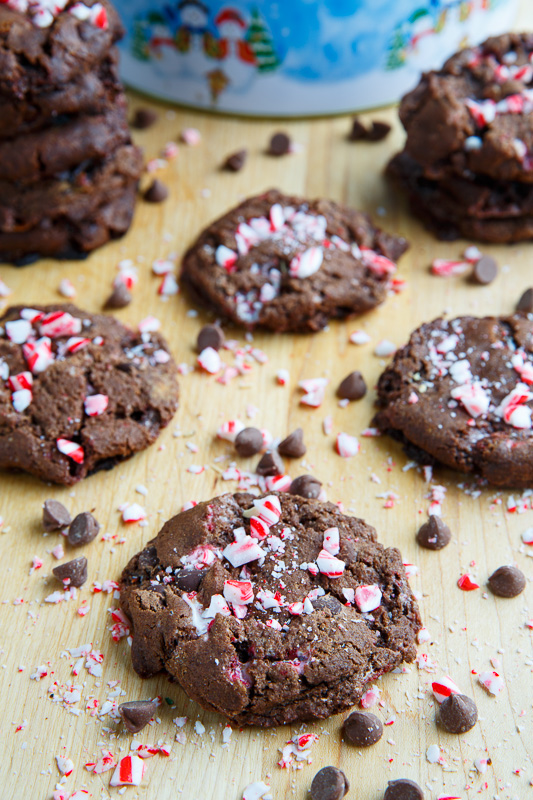 Peppermint Chocolate Chocolate Chip Cookies