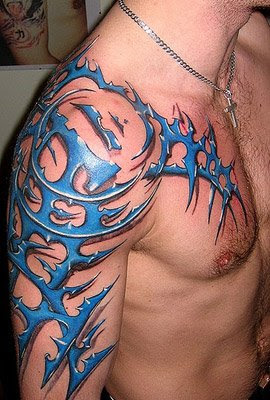 blue tribal tattoo