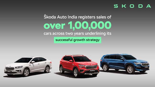 Škoda Auto India registers sales of over 1,00,000 cars across two years