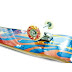 SILVERFOX SKATE BOARD MAPLE 31X8 BLUE RED FIRE 