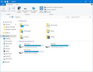 Gambar 4 - Cara Merubah Tampilan File Explorer Windows 8, 8.1, dan 10 Menjadi Gaya Windows 7