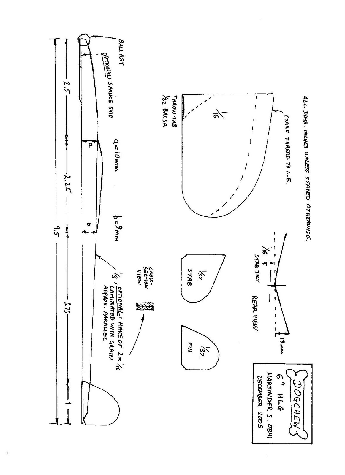 Balsa Wood Glider Plans