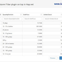 JQuery DataTables Column Filter plugin on top in Asp.net