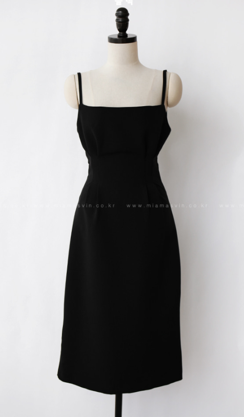 Tapered Waist Straight Neck Dress