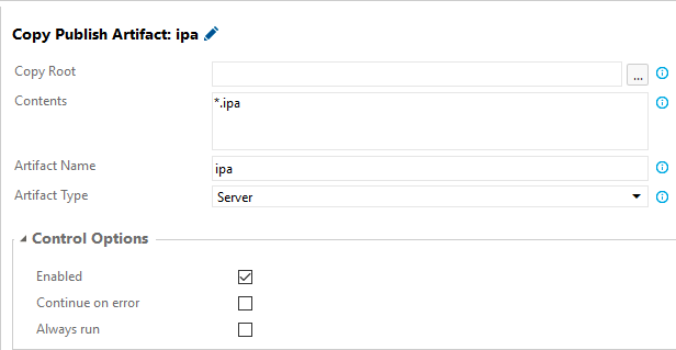 Copy Publish Artifact: ipa