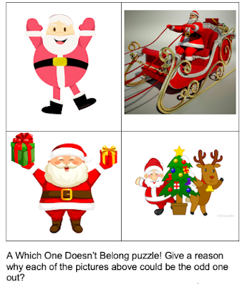 A 'Which One Doesn't Belong?' puzzle! Give a reason why each of the pictures above could be the odd one out?