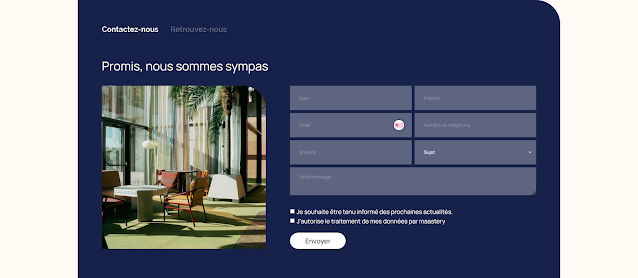 screen du formulaire Contact sur la Home de maastery