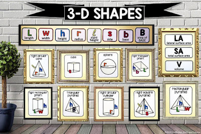 3-D Shapes math word wall