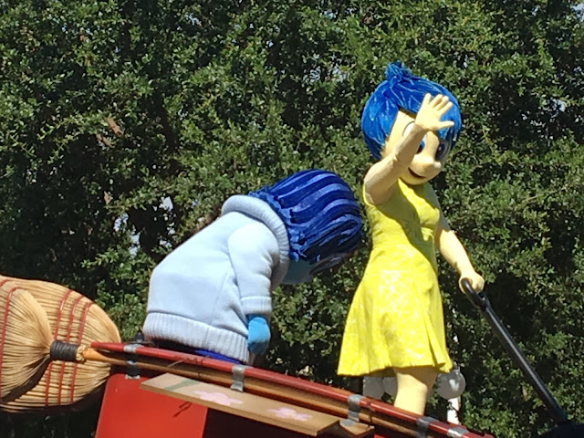 Joy and Sadness Inside Out Parade Float Pixar Play Parade Disneyland