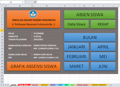 Daftar Hadir Siswa Dengan Grafik Bulanan