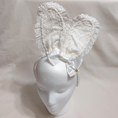 Baby Cards Lace Bunny Ear Head Bow (2014) Offwhite