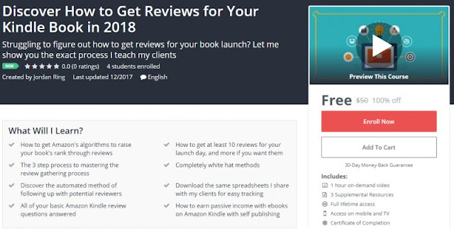 [100% Off] Discover How to Get Reviews for Your Kindle Book in 2018| Worth 50$