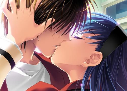 anime kissing scene. emo anime love kiss. anime