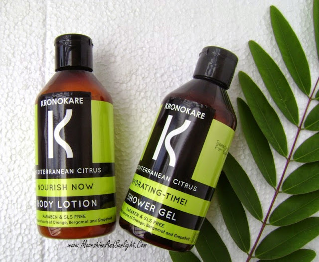 Kronokare Mediterranean Citrus Showel Gel & Body Lotion Review | A body lotion or a mist?? || Paraben and SLS free 