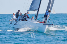 J/111 Lake Effect sailing upwind at Youngstown Level regatta