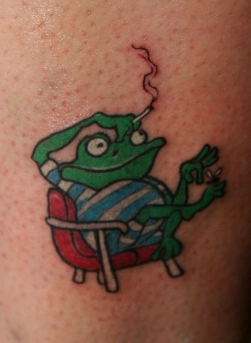 frog tattoo designs. Cartoon Frog Tattoos | Tattoo