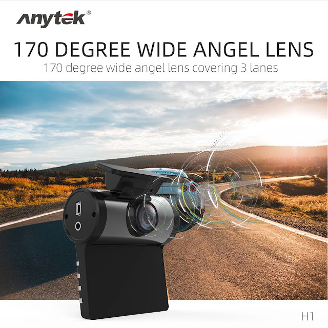 Anytek H1 Car DVR Full HD 1080P 2.0" IPS Screen Magnetic Mount Hidden Installation Dash Cam 