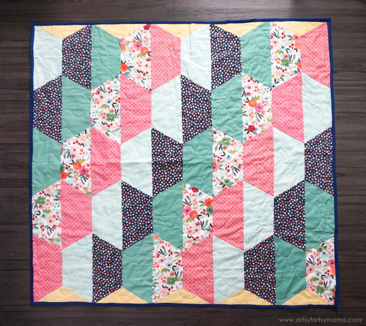 Creating a Half Hexi Quilt is easy when you use the Cricut Maker machine! #CricutMade