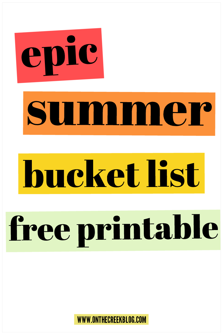 Free Summer Bucket List Printable!