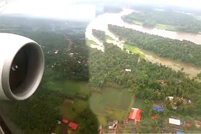 Nedumbassery Airport flight landing in Monsoon rainy season 