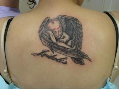 Angel and cherubs are known as popular baby angel tattoos for women