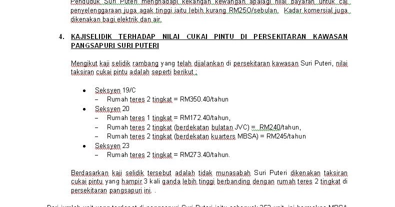 Surat Rayuan Pengurangan Cukai Tanah - Selangor o